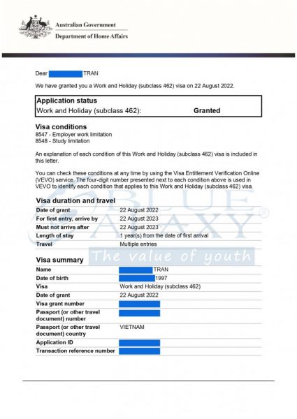 Visa Granted 22 08