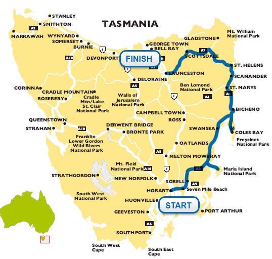 Tasmania Australia Map