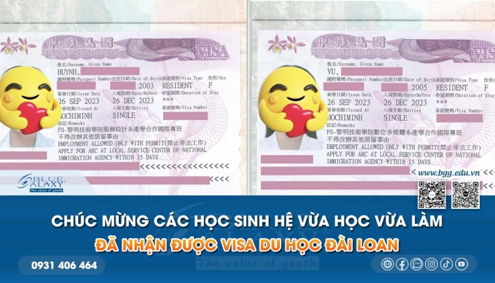 Chuc Mung Hoc Sinh He Vua Hoc Vua Lam Nhan Duoc Visa Du Hoc Dai Loan