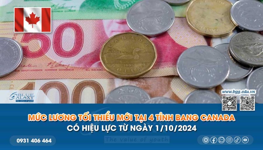 Mức lương tối thiểu mới tại 4 tỉnh bang Canada có hiệu lực từ ngày 1/10/2024